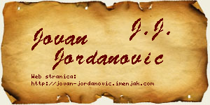 Jovan Jordanović vizit kartica